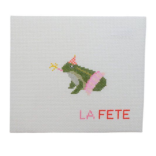 Party Animals - Frog Hand Painted Needlepoint Canvas