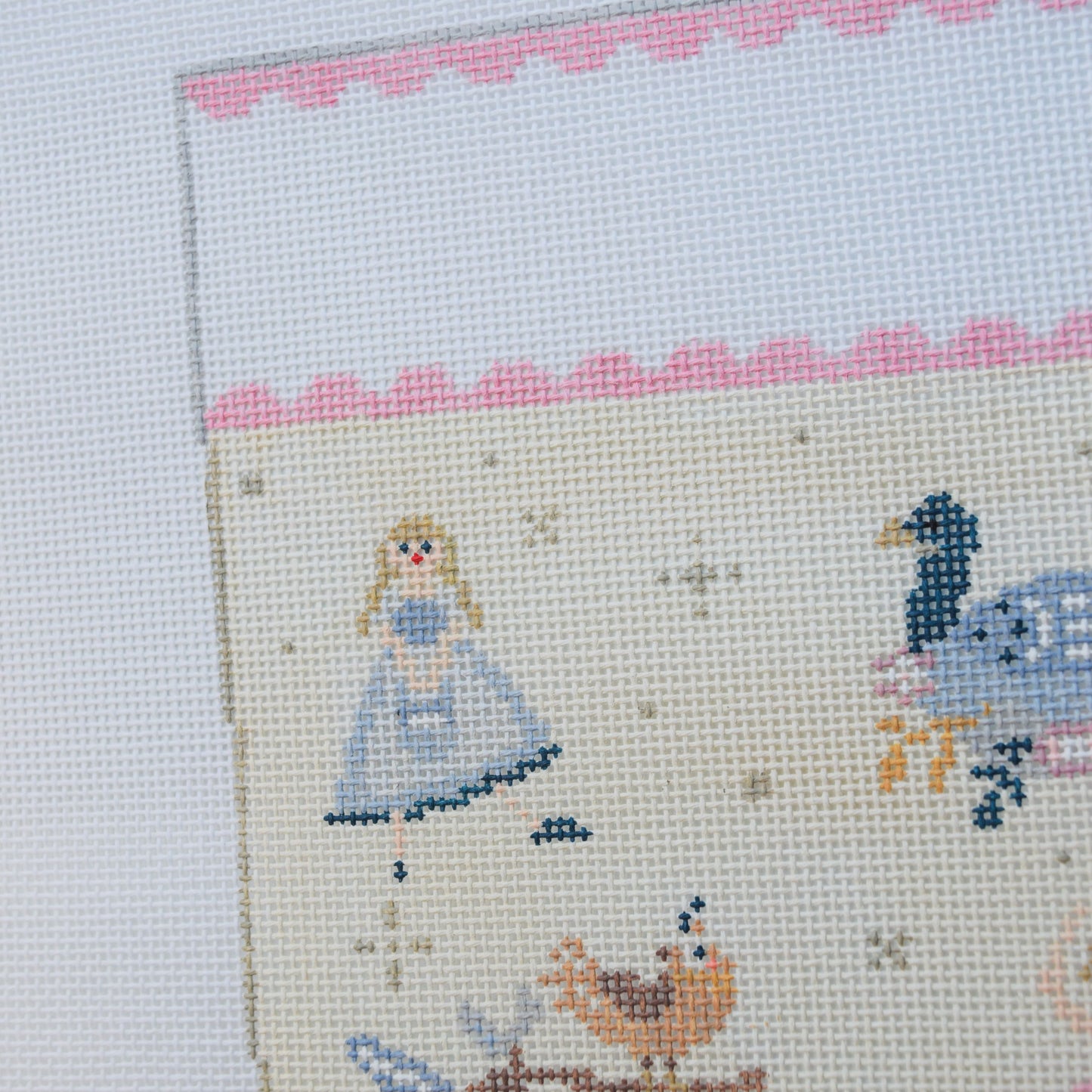 12 Days of Christmas Cream Stocking Hand Painted Needlepoint Canvas