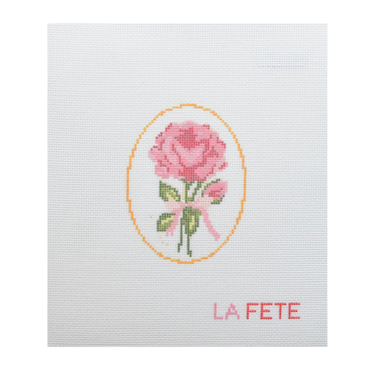 15th Year Anniversary Rose Flower Series  Hand Painted Needlepoint Canvas