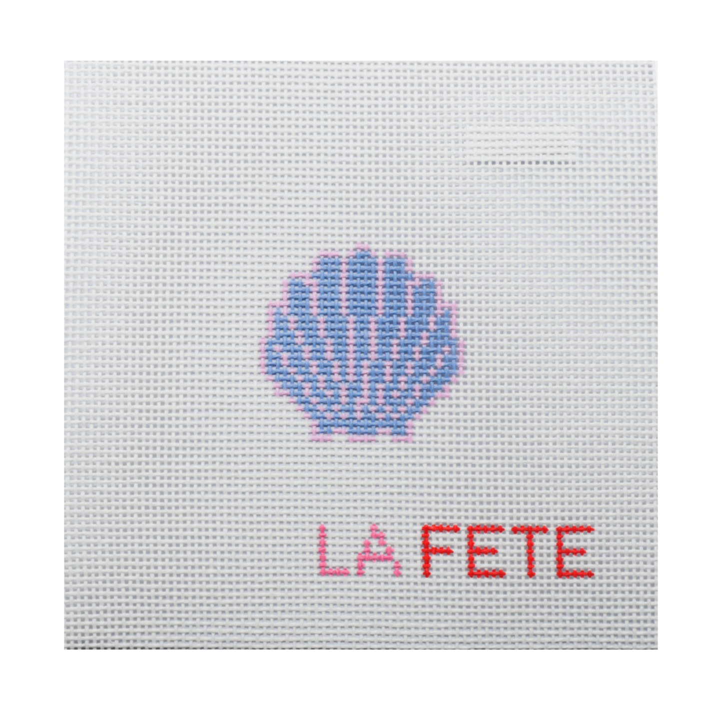 Glitter Seashell Hand Painted Needlepoint Canvas