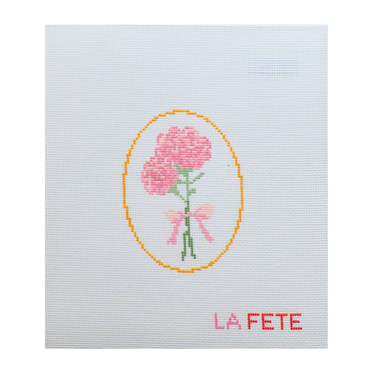 1st Year Anniversary Carnations Flower Series  Hand Painted Needlepoint Canvas