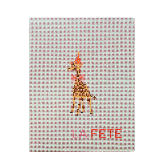 Party Animals - Giraffe Hand Painted Needlepoint Canvas