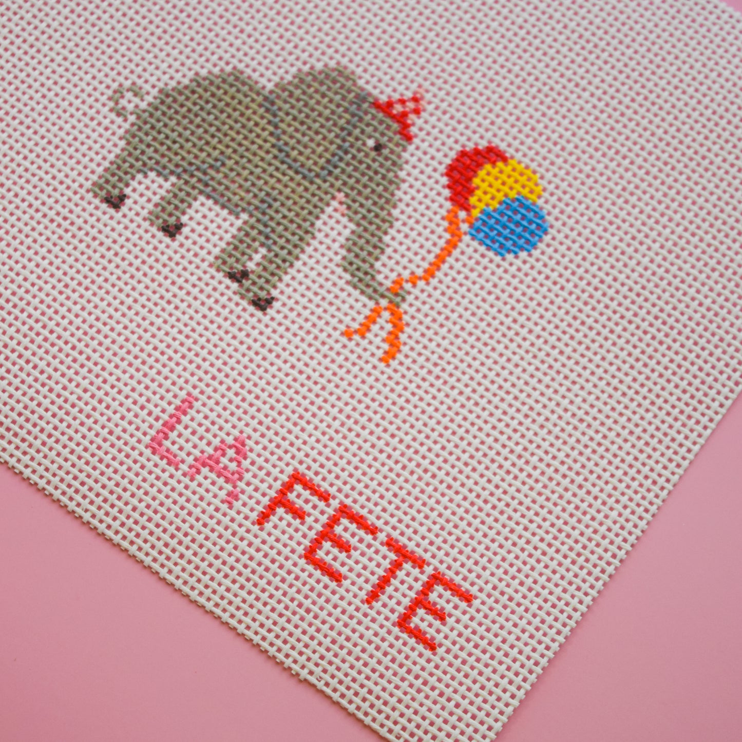 Party Animals - Elephant Needlepoint Canvas