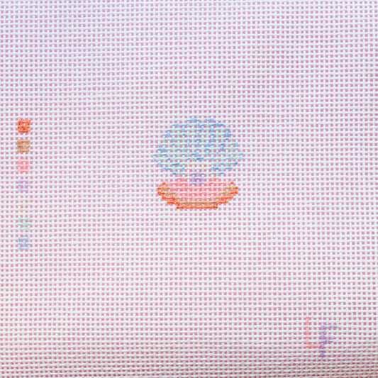 Glitter Oyster Shell with Pearl Needlepoint Canvas – 1.5" Charm