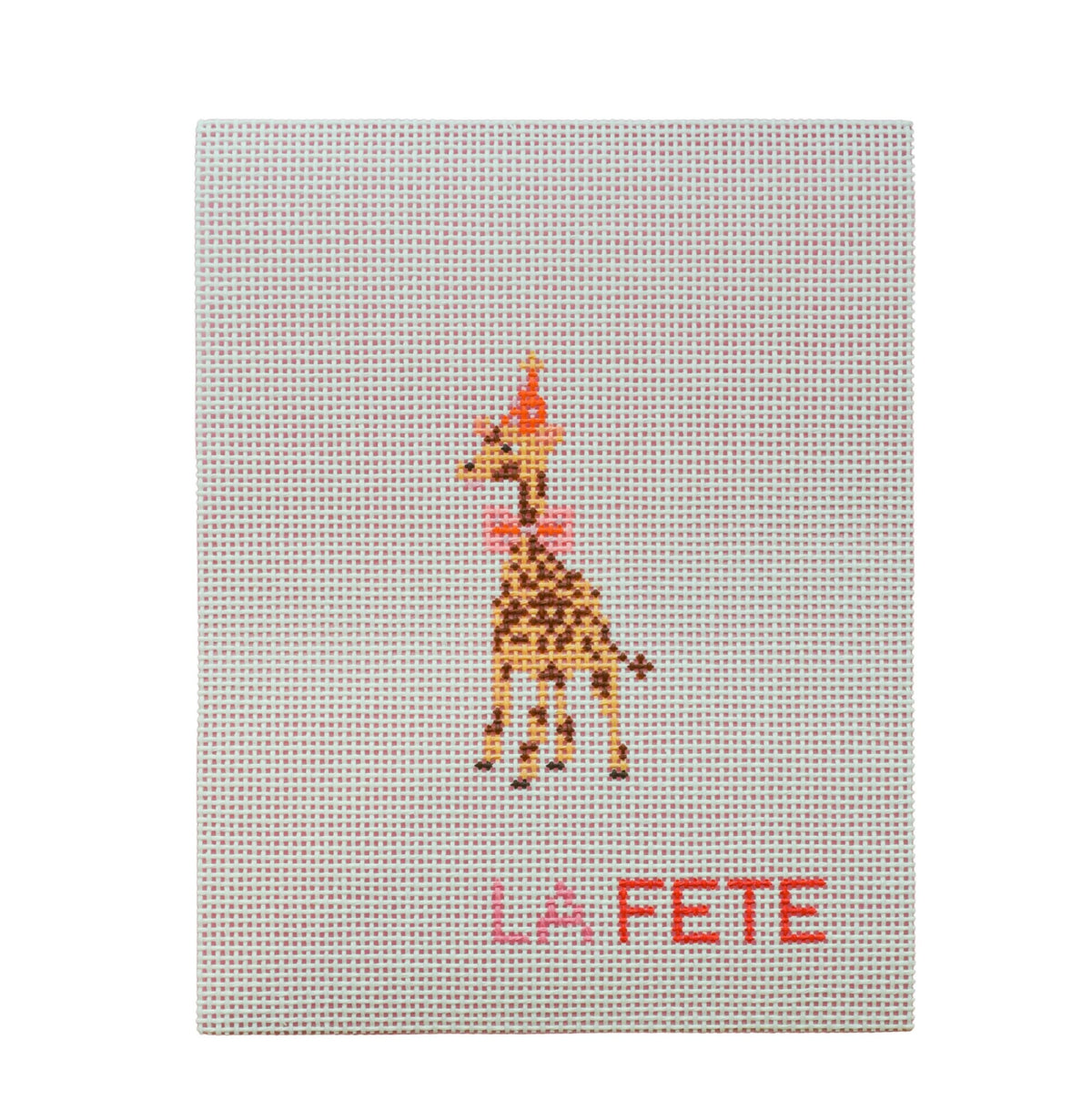 Party Giraffe needlepoint canvas from La Fête Needlepoint’s Party Animals collection