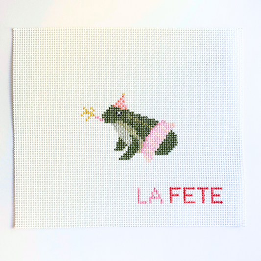 Party Animals - Frog Needlepoint Canvas