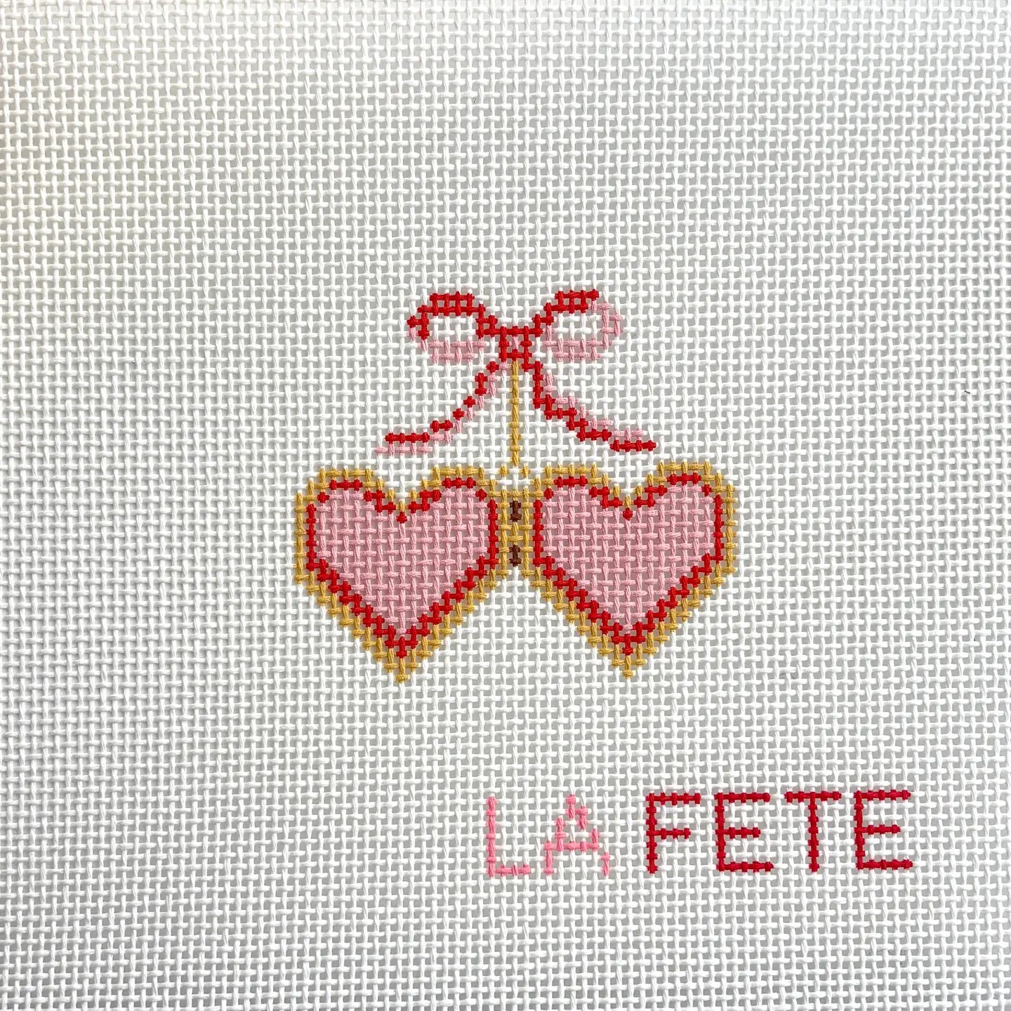 Heart Locket Hand Painted Needlepoint Canvas