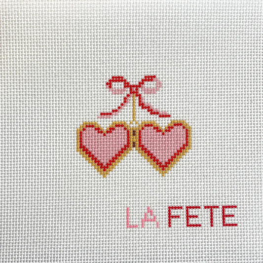 Heart Locket Hand Painted Needlepoint Canvas